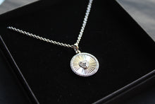 Load image into Gallery viewer, Circle Sunburst Cubic Zirconia Necklace
