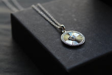 Load image into Gallery viewer, Circle Sunburst Cubic Zirconia Necklace
