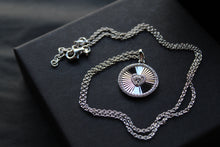 Load image into Gallery viewer, Circle Sunburst Cubic Zirconia Necklace
