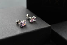 Load image into Gallery viewer, Classic Silver &amp; Pink Cubic Zirconia Oblong Earrings

