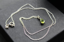 Load image into Gallery viewer, Claw-Set Small Teardrop Peridot Facet Necklace
