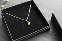 Load image into Gallery viewer, Claw-Set Small Teardrop Peridot Facet Necklace
