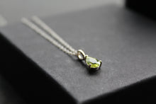 Load image into Gallery viewer, Claw-Set Small Teardrop Peridot Facet Necklace
