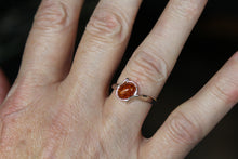 Load image into Gallery viewer, Cognac Amber Cross Over Ring
