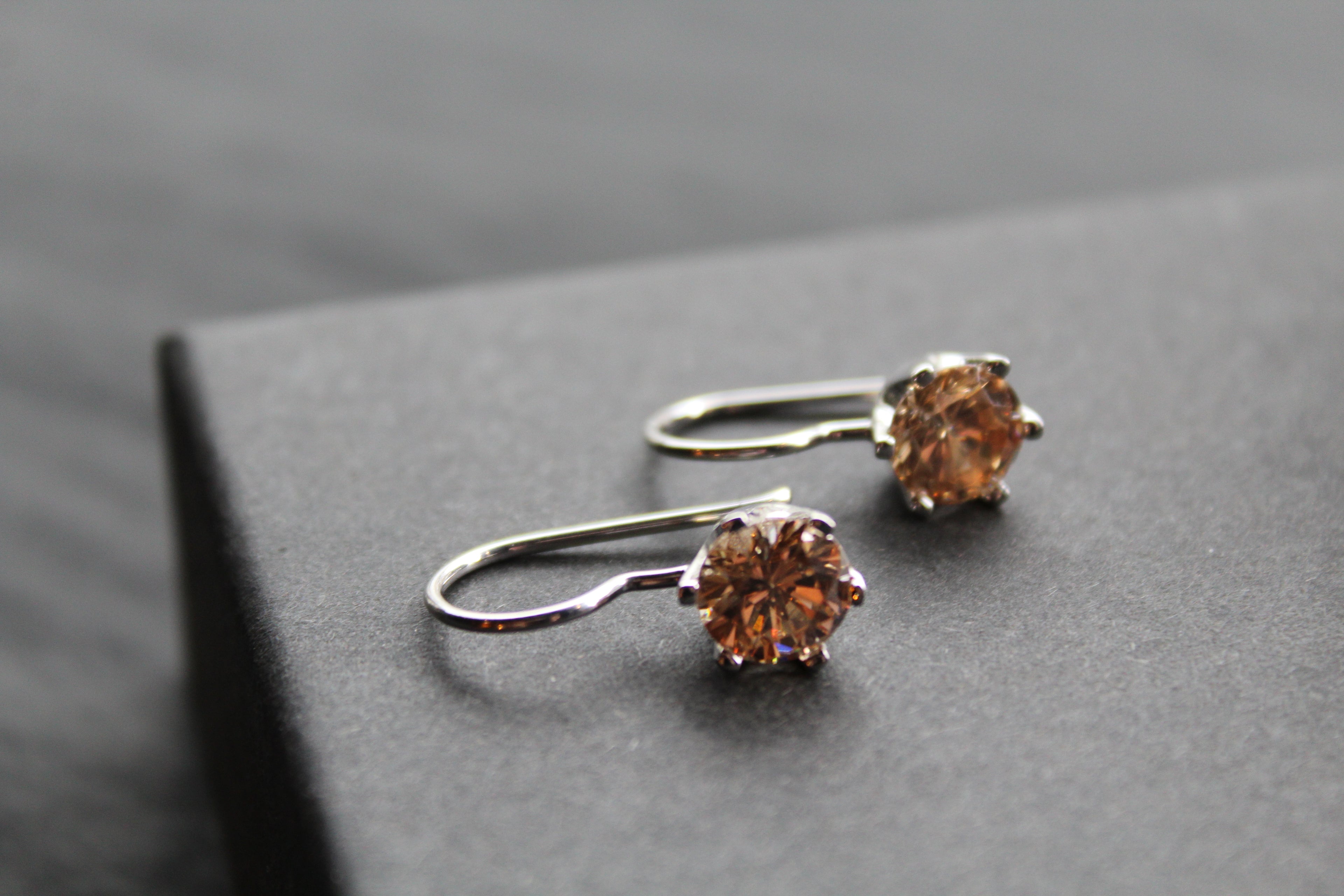 Coloured Cubic Zirconia Drop Earrings (Large)