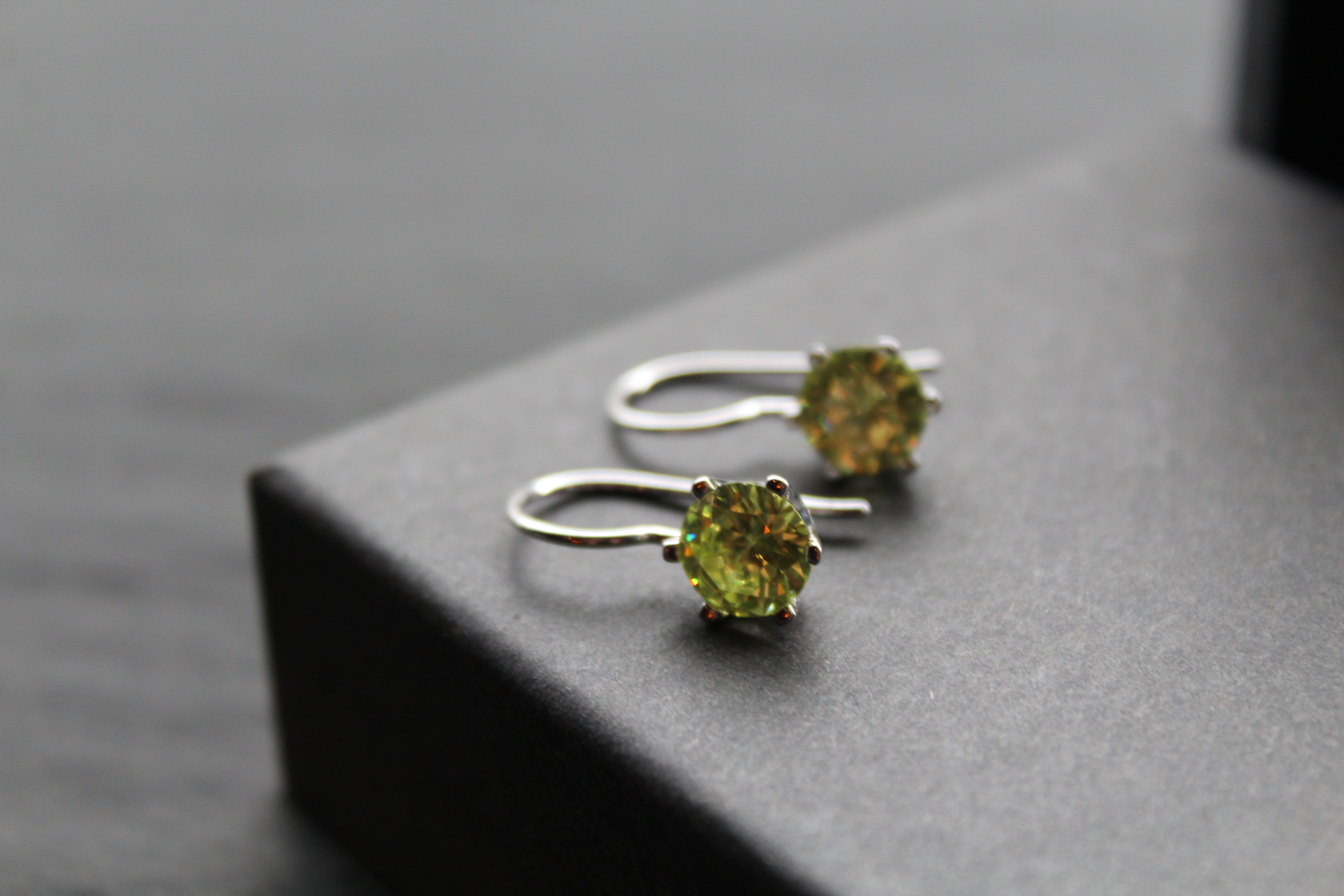 Coloured Cubic Zirconia Drop Earrings (Large)