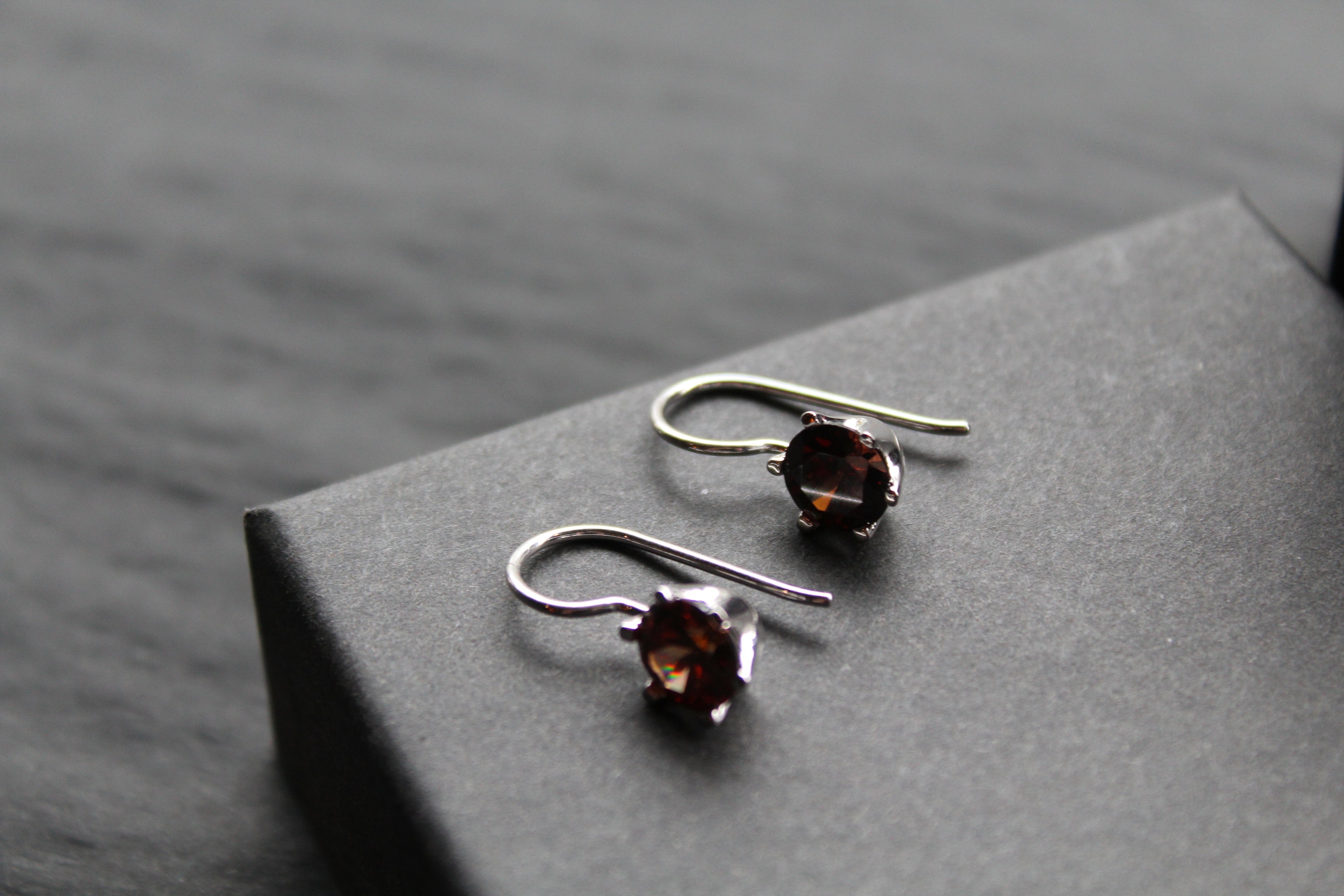 Coloured Cubic Zirconia Drop Earrings (Large)