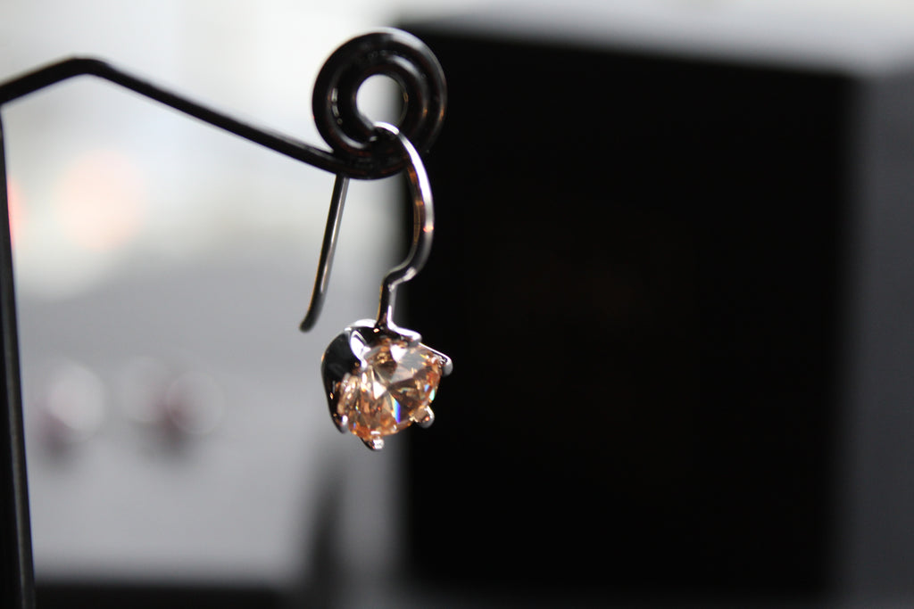 Coloured Cubic Zirconia Drop Earrings (Large)
