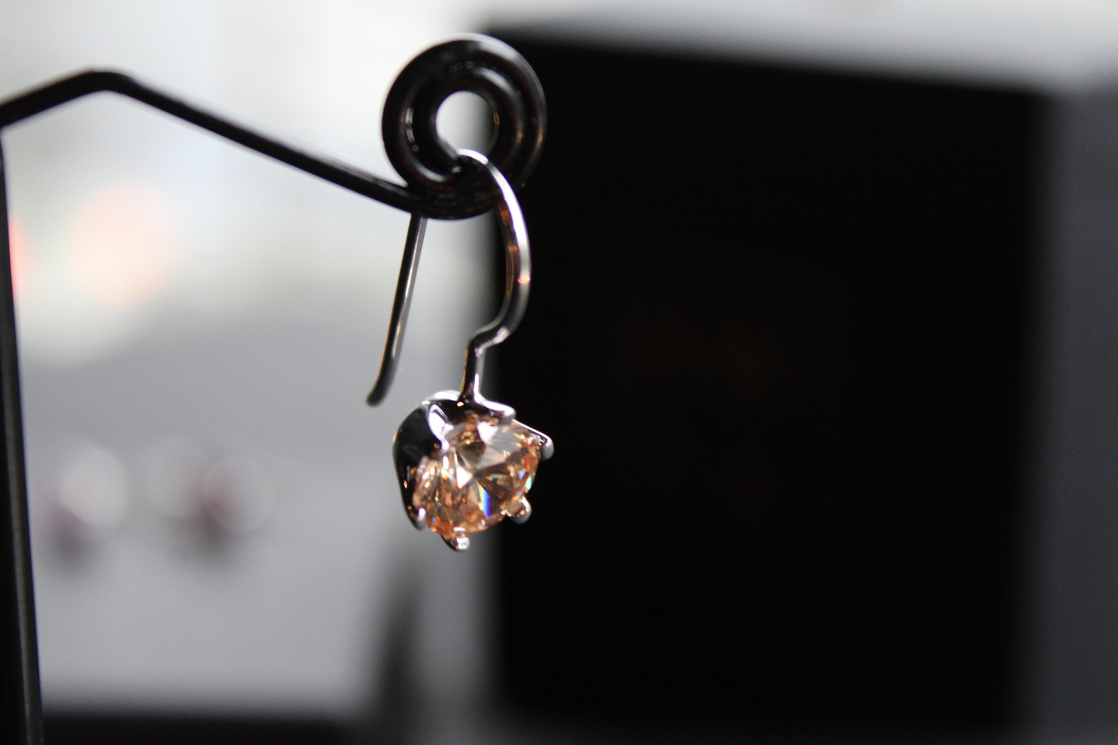 Coloured Cubic Zirconia Drop Earrings (Large)