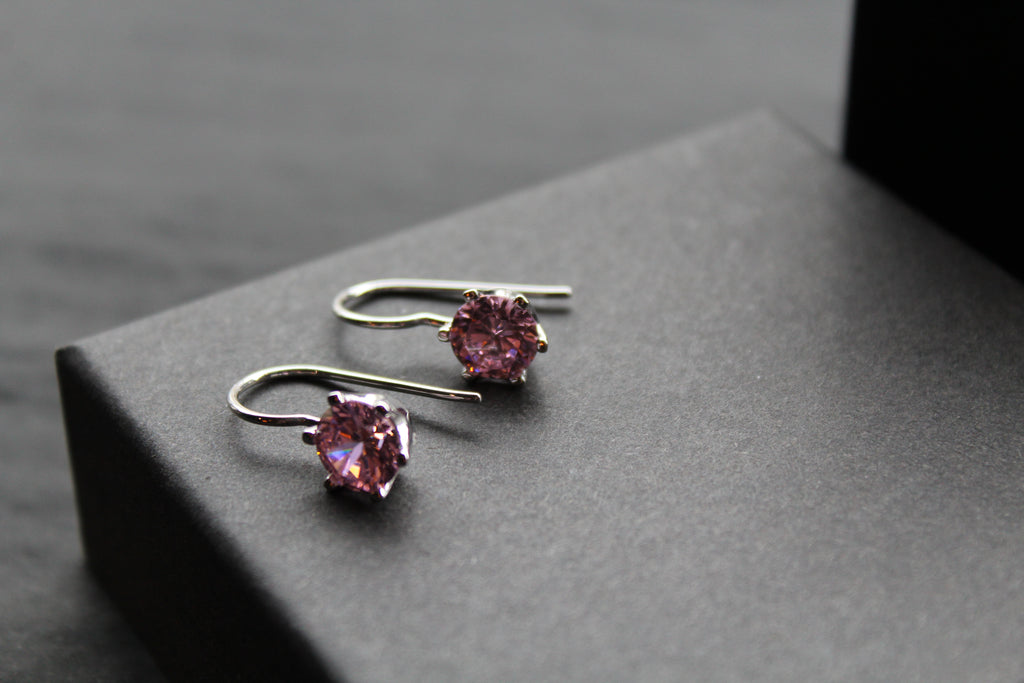 Coloured Cubic Zirconia Drop Earrings (Large)