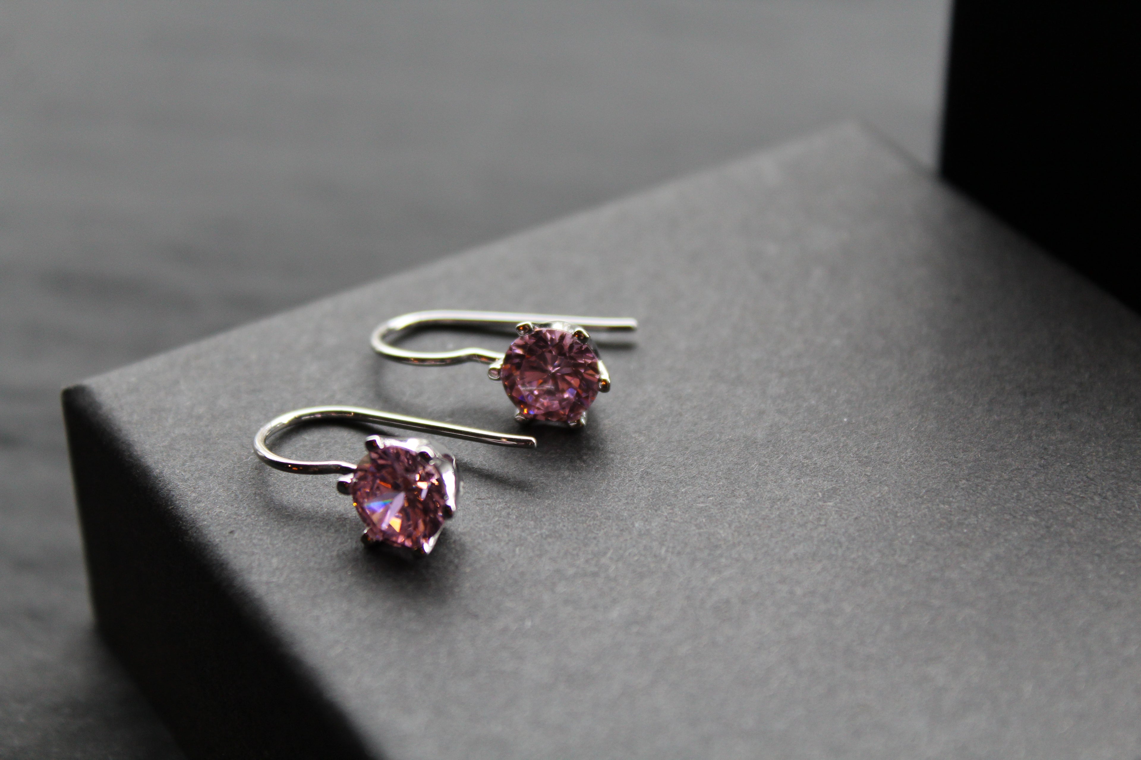 Coloured Cubic Zirconia Drop Earrings (Large)