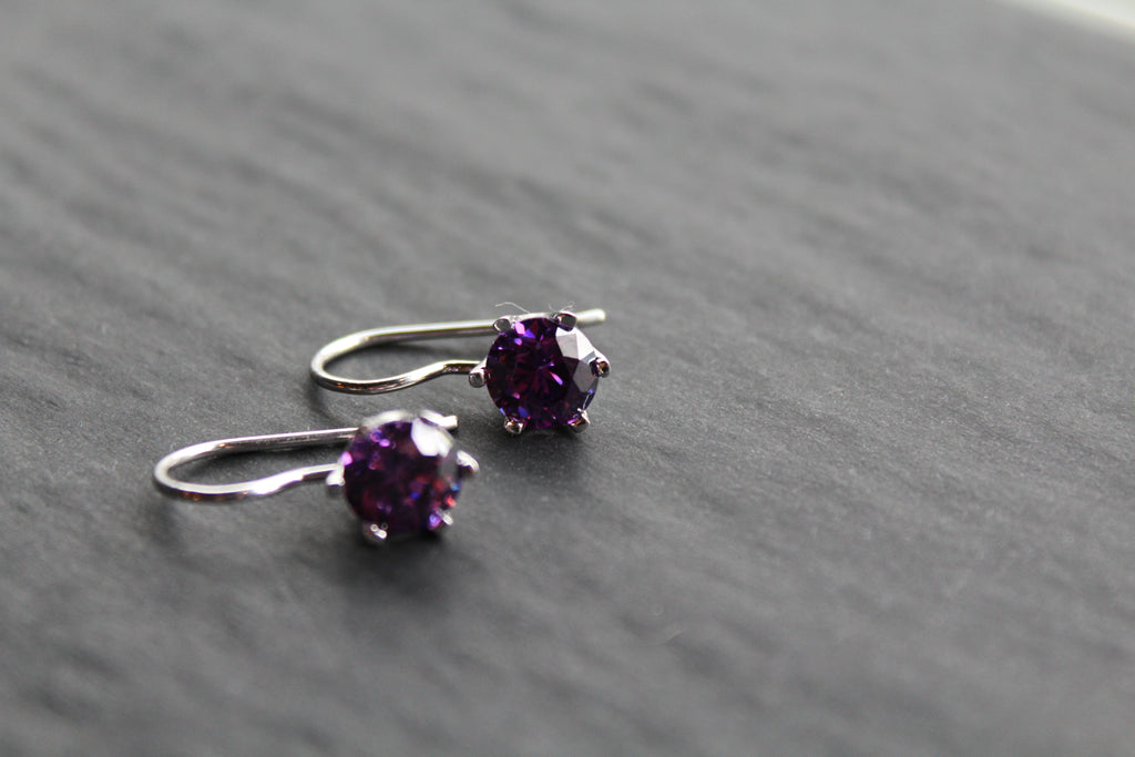 Coloured Cubic Zirconia Drop Earrings (Large)