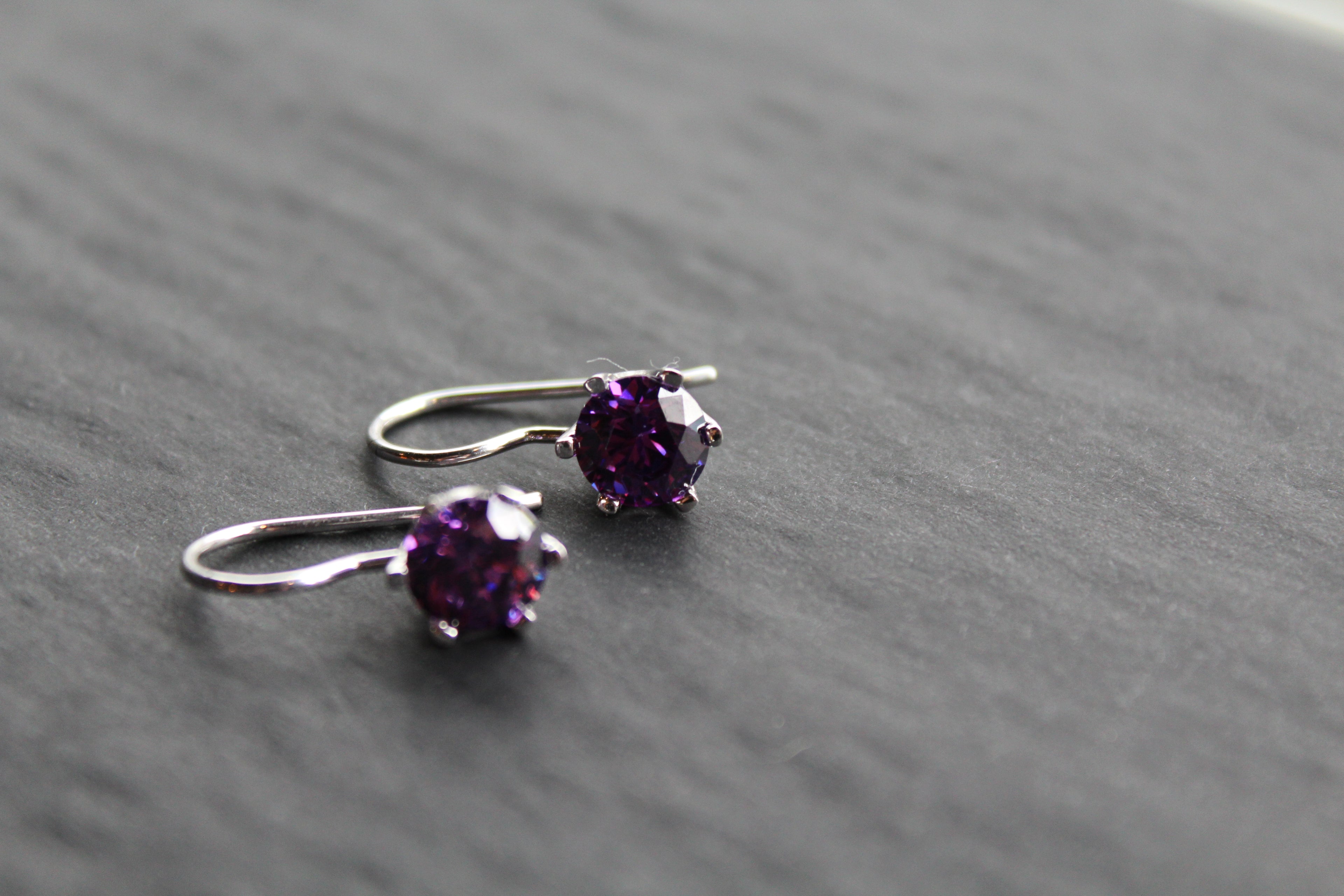 Coloured Cubic Zirconia Drop Earrings (Large)