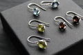 Coloured Cubic Zirconia Drop Earrings (Large)