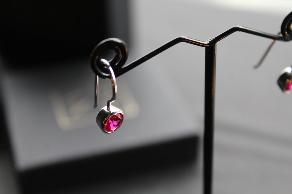 Coloured Cubic Zirconia Drop Earrings (Small)