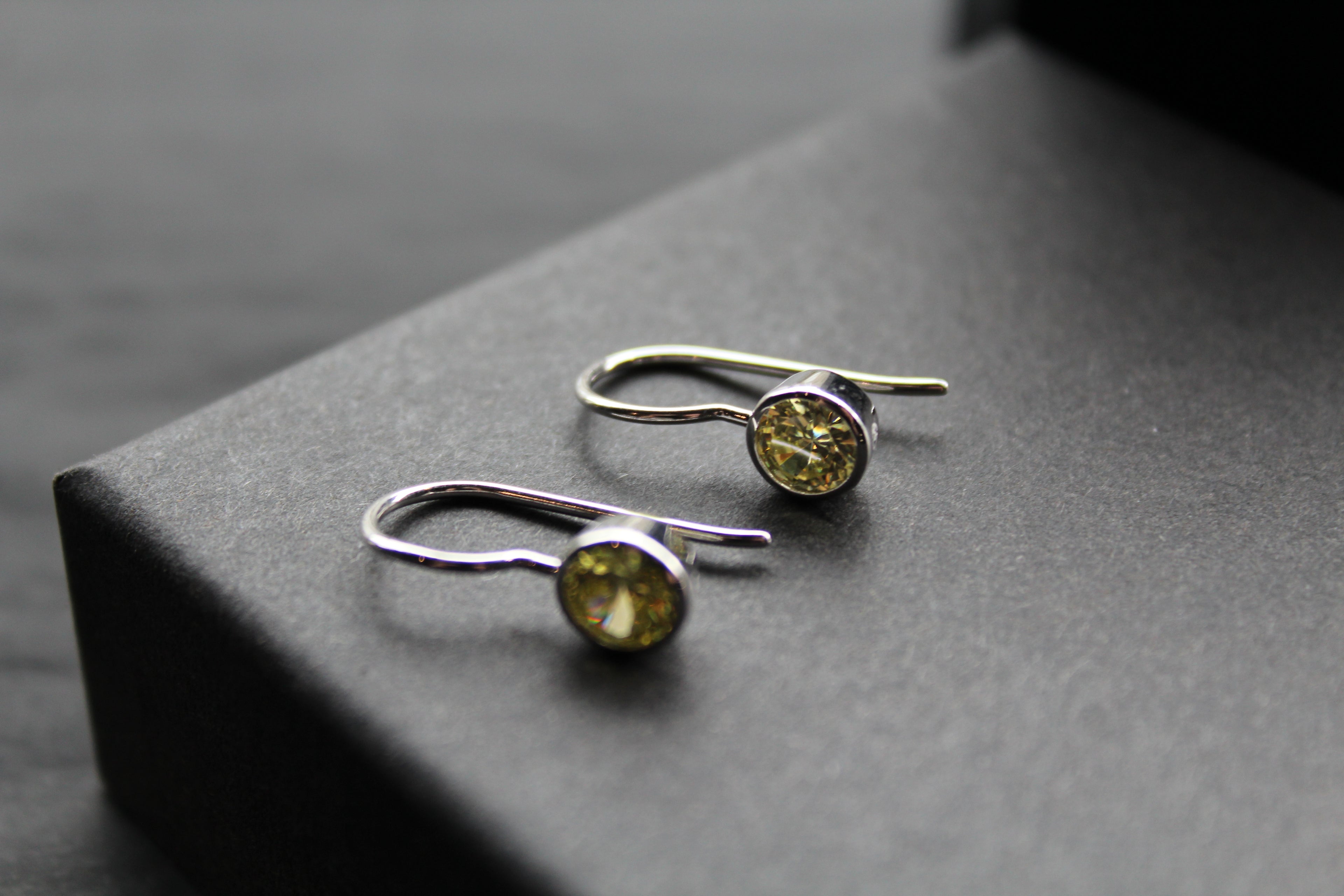 Coloured Cubic Zirconia Drop Earrings (Small)