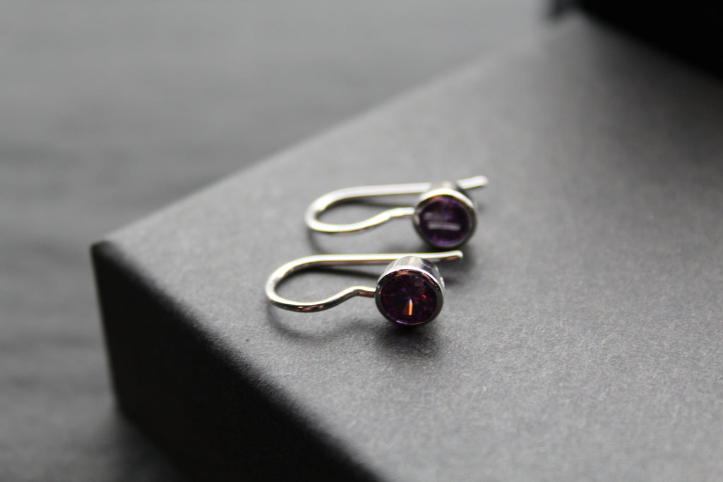 Coloured Cubic Zirconia Drop Earrings (Small)