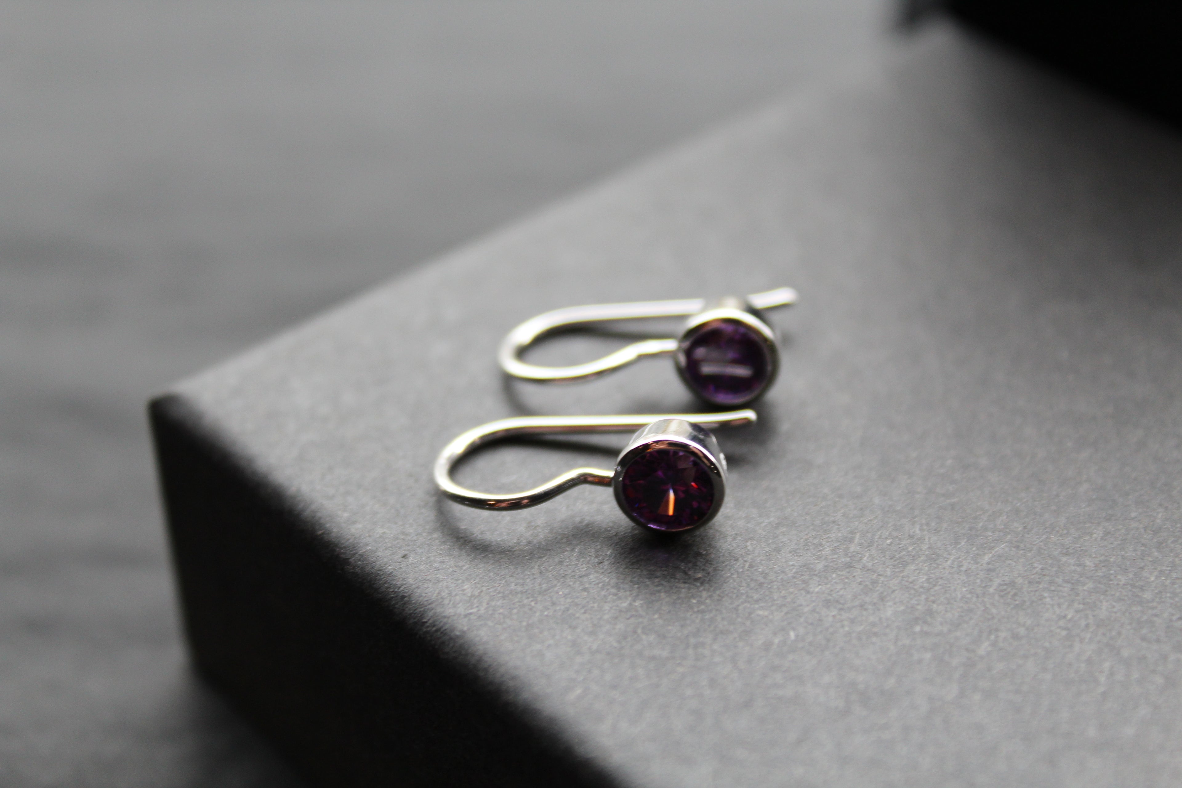 Coloured Cubic Zirconia Drop Earrings (Small)