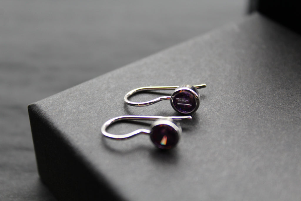 Coloured Cubic Zirconia Drop Earrings (Small)