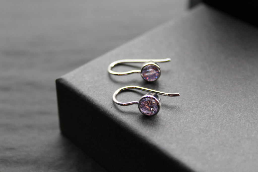 Coloured Cubic Zirconia Drop Earrings (Small)
