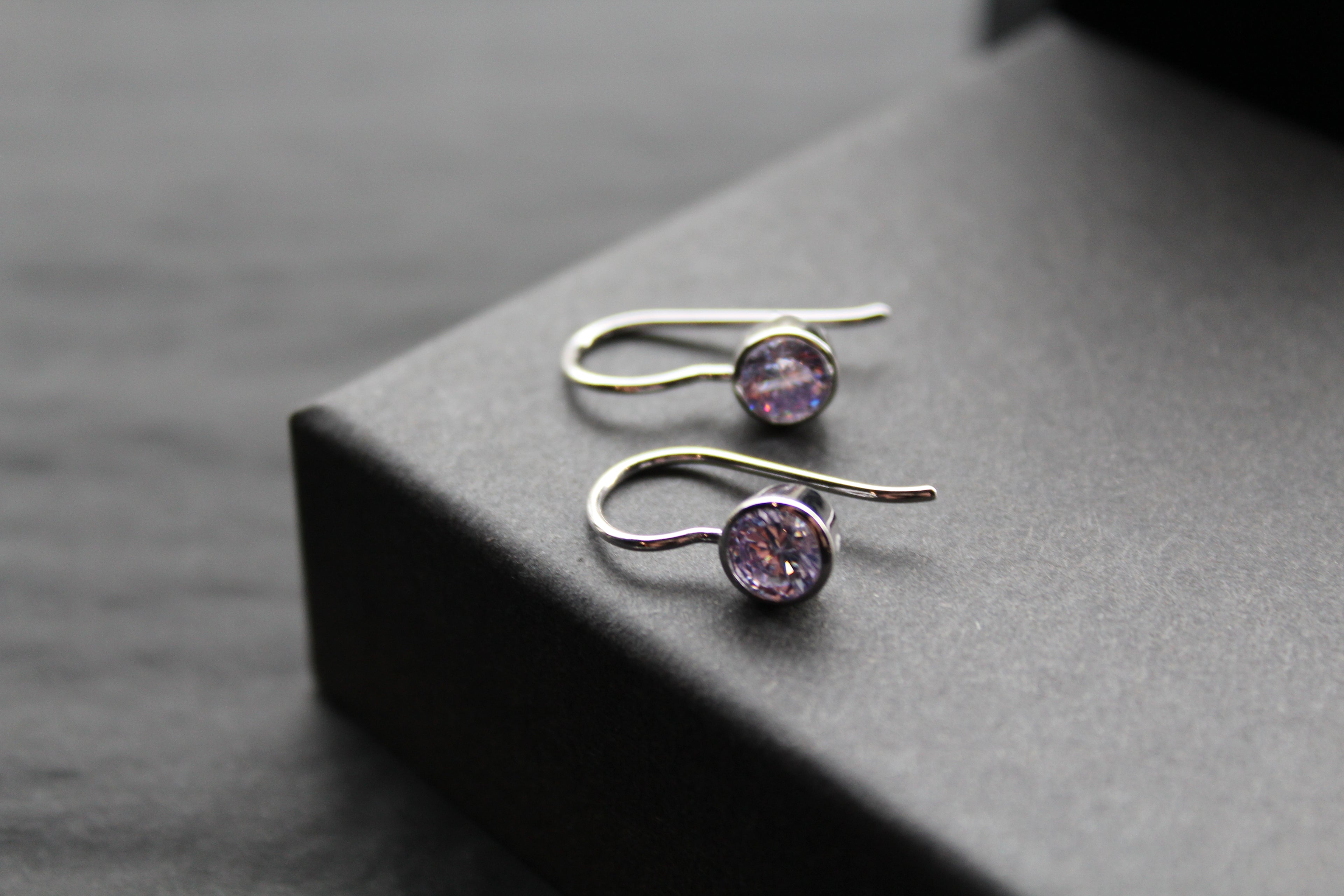 Coloured Cubic Zirconia Drop Earrings (Small)