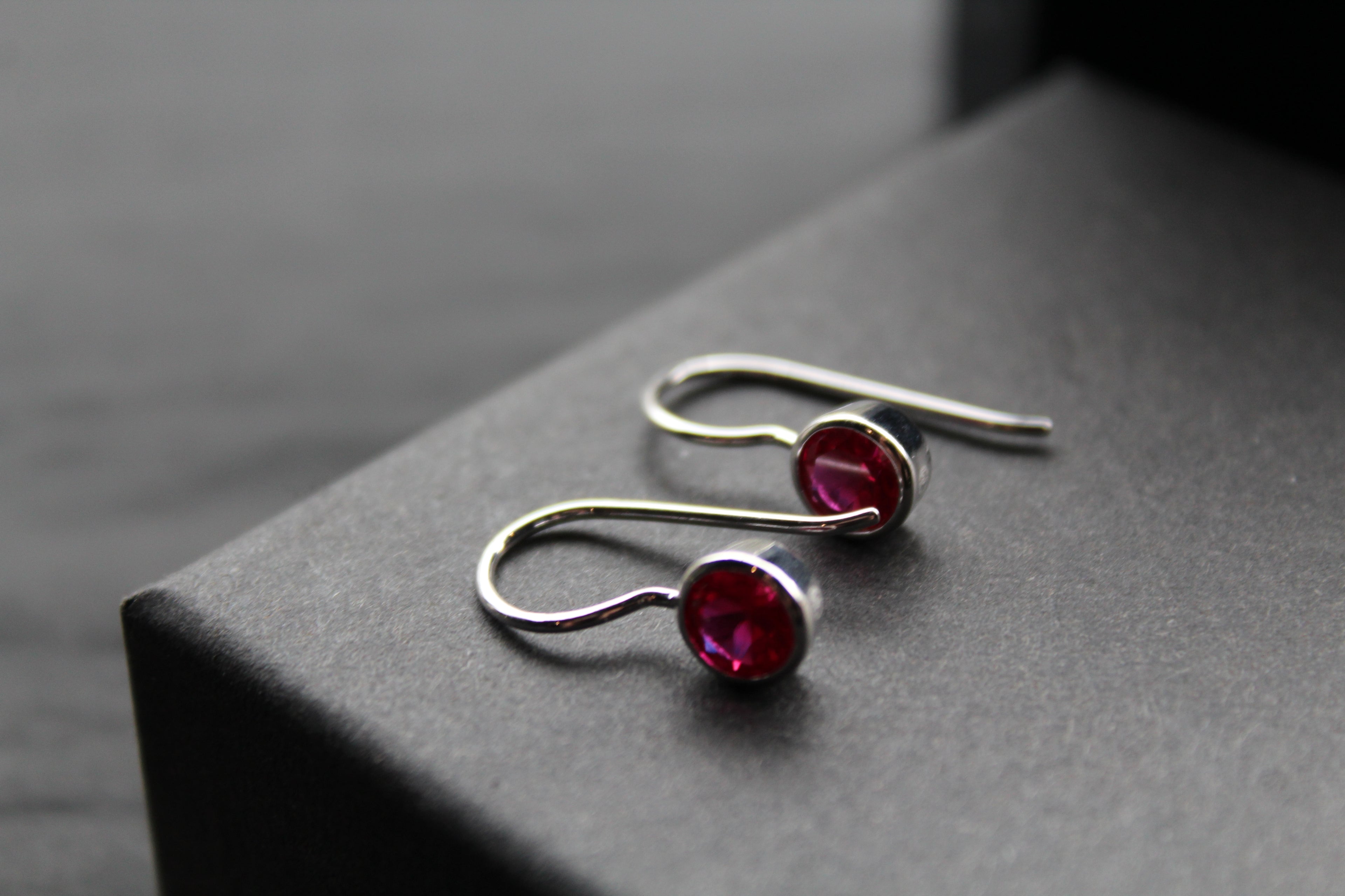 Coloured Cubic Zirconia Drop Earrings (Small)