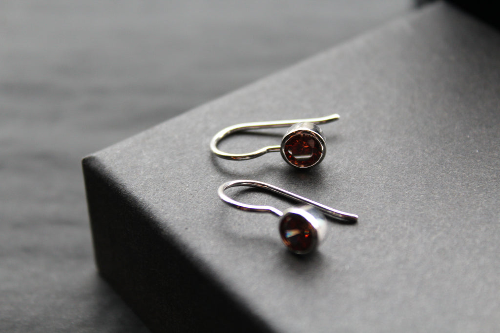 Coloured Cubic Zirconia Drop Earrings (Small)