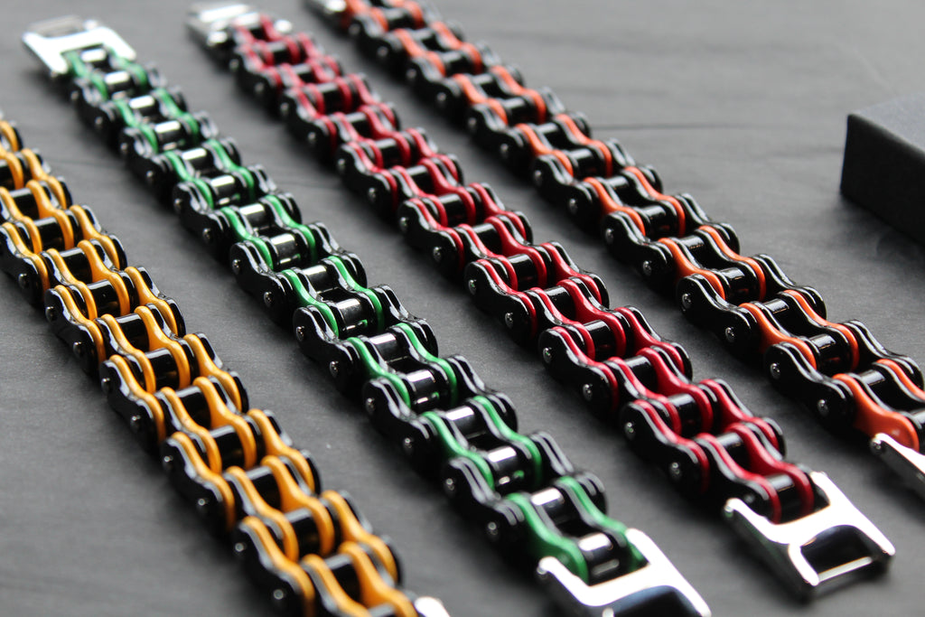 Colourful Stainless Steel Biker Bracelets