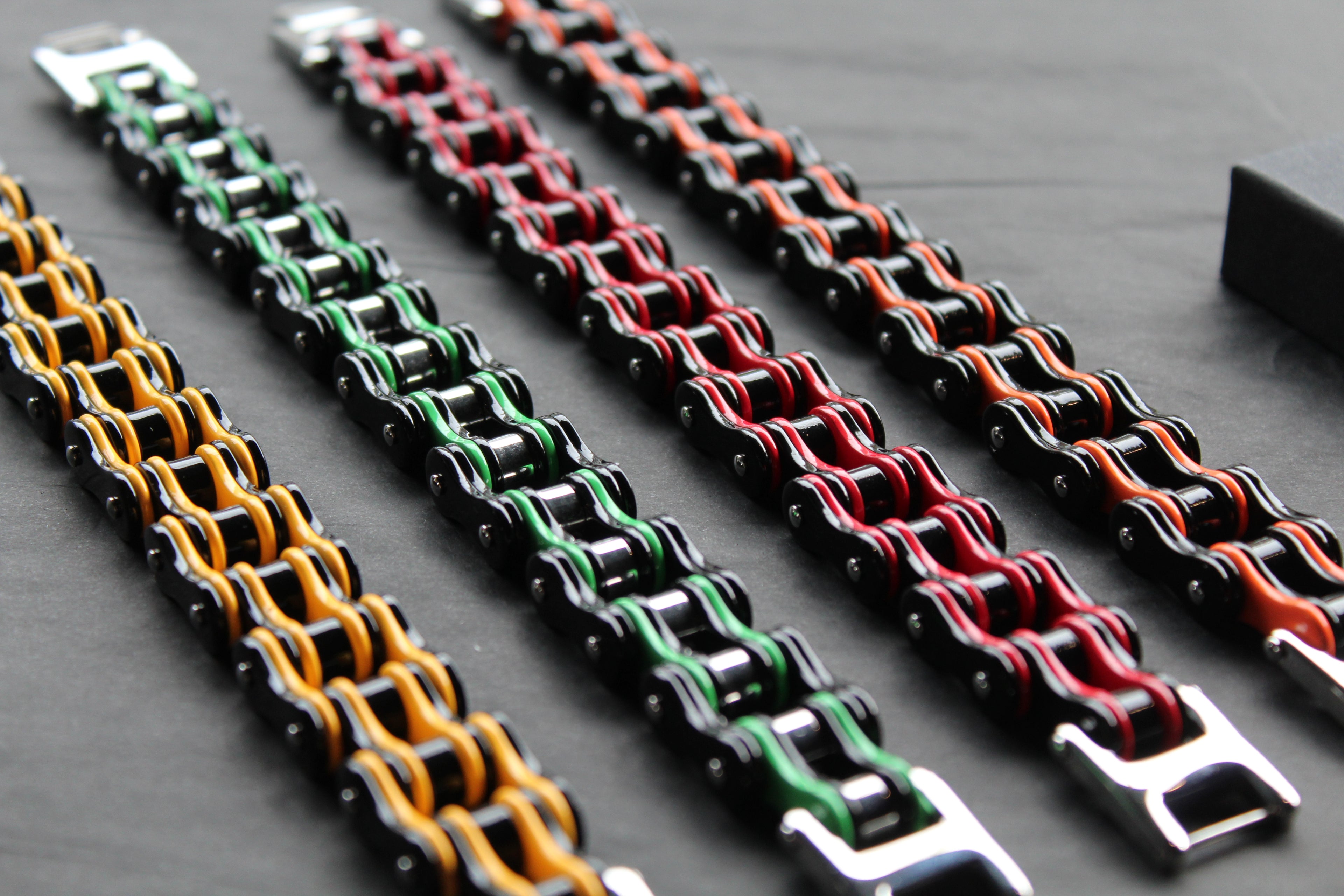 Colourful Stainless Steel Biker Bracelets