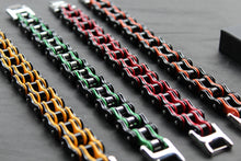 Load image into Gallery viewer, Colourful Stainless Steel Biker Bracelets
