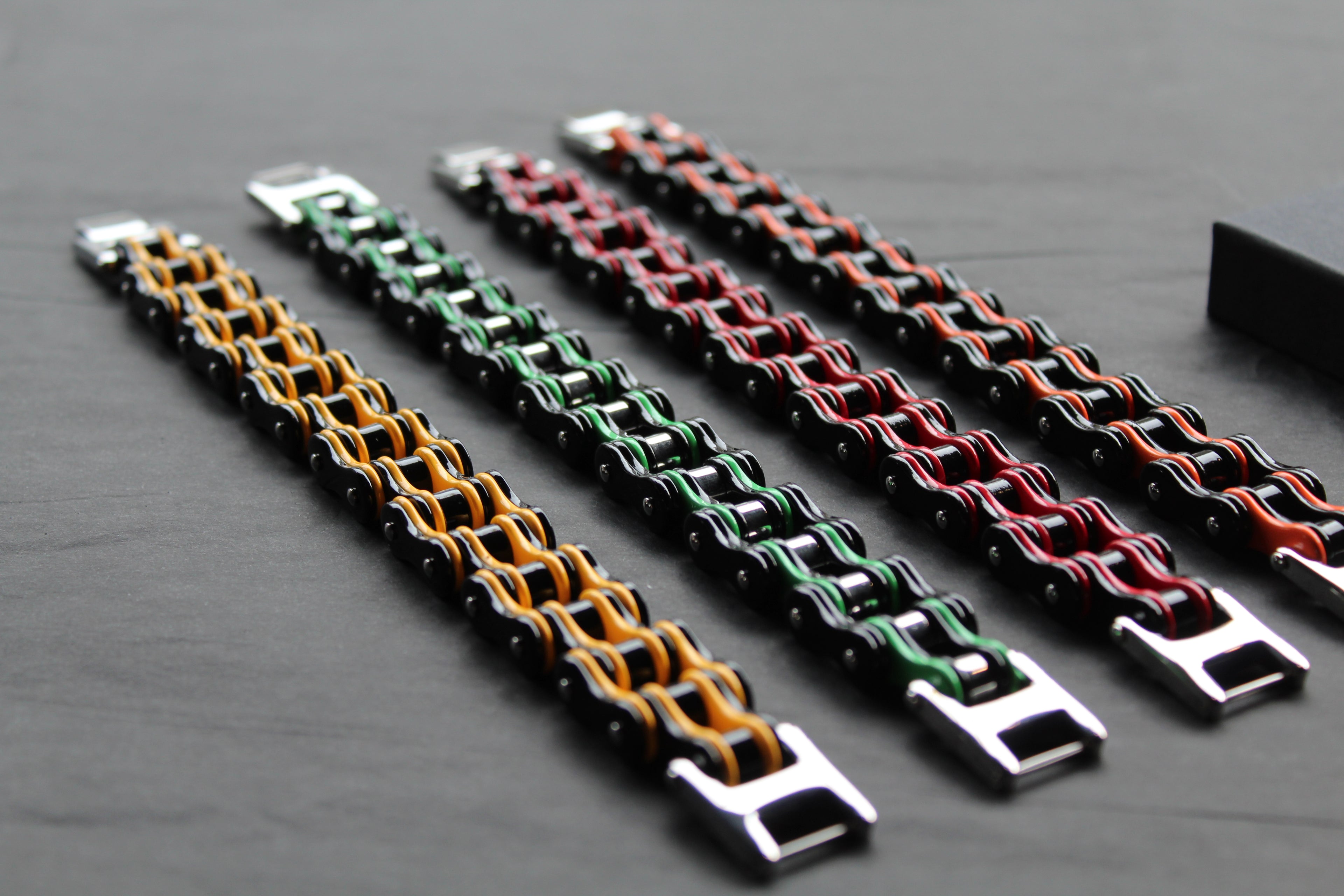 Colourful Stainless Steel Biker Bracelets
