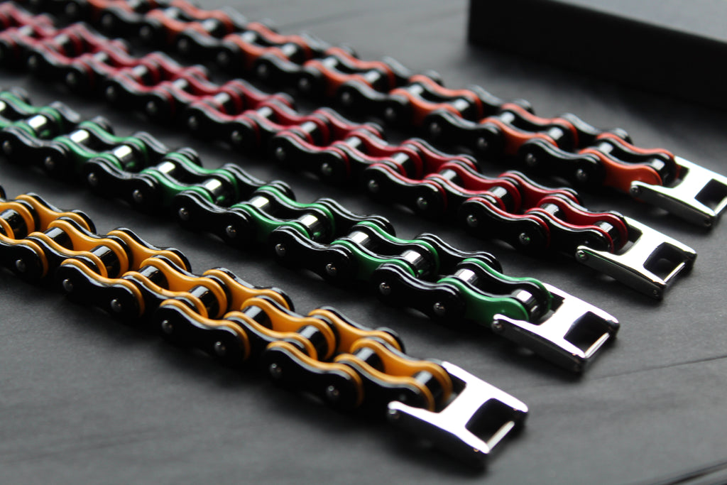 Colourful Stainless Steel Biker Bracelets