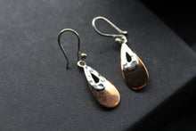 Load image into Gallery viewer, Copper &amp; Silver Teardrop Earrings

