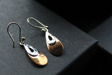 Load image into Gallery viewer, Copper &amp; Silver Teardrop Earrings
