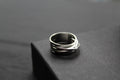 Cross Over Silver Ring
