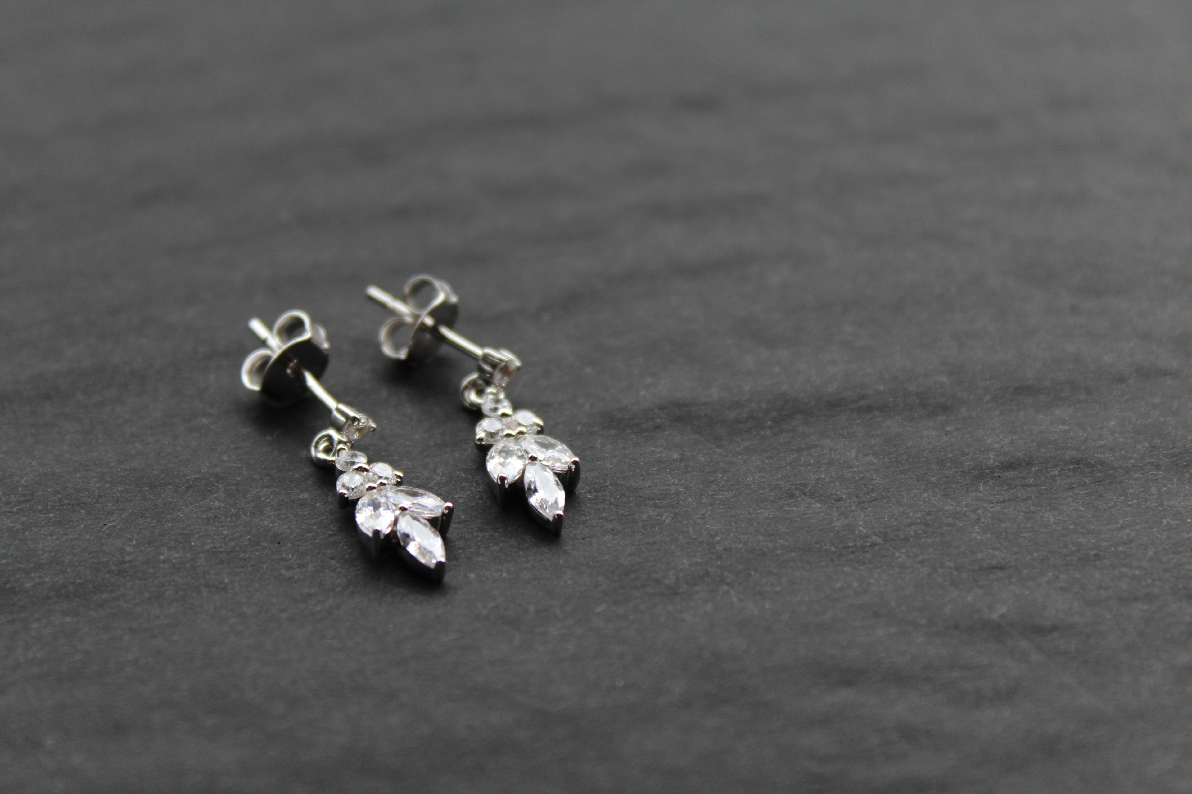 Cubic Zirconia Delicate Drop Earrings