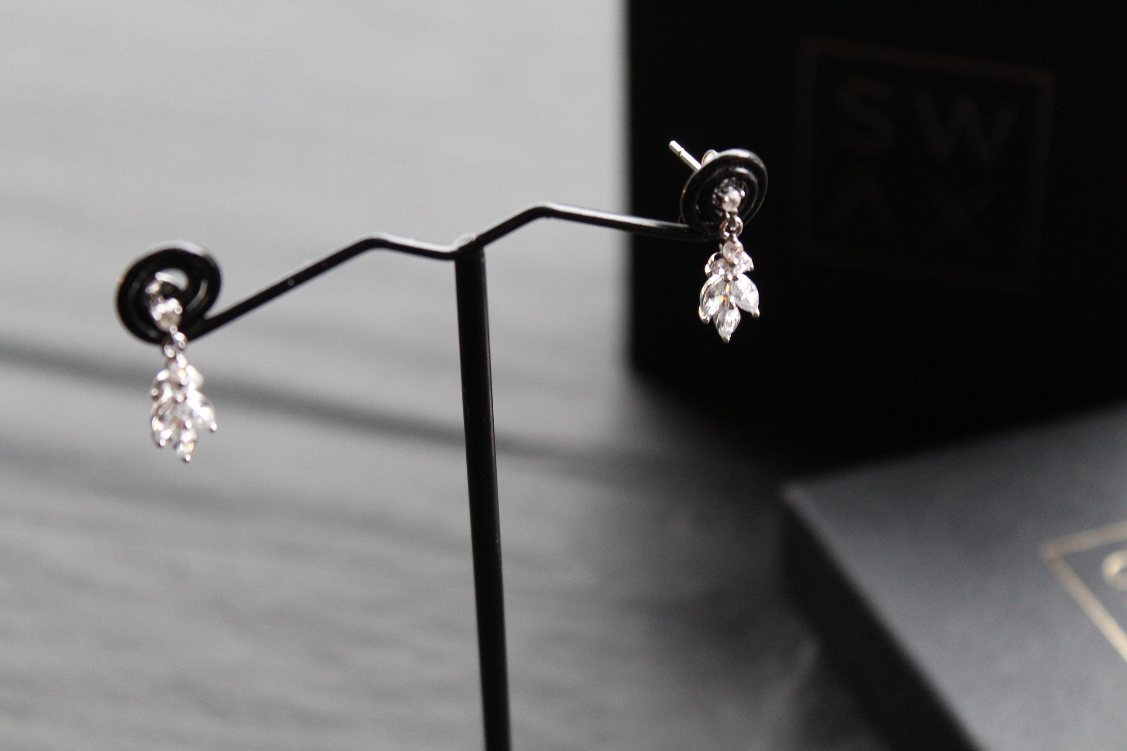 Cubic Zirconia Delicate Drop Earrings