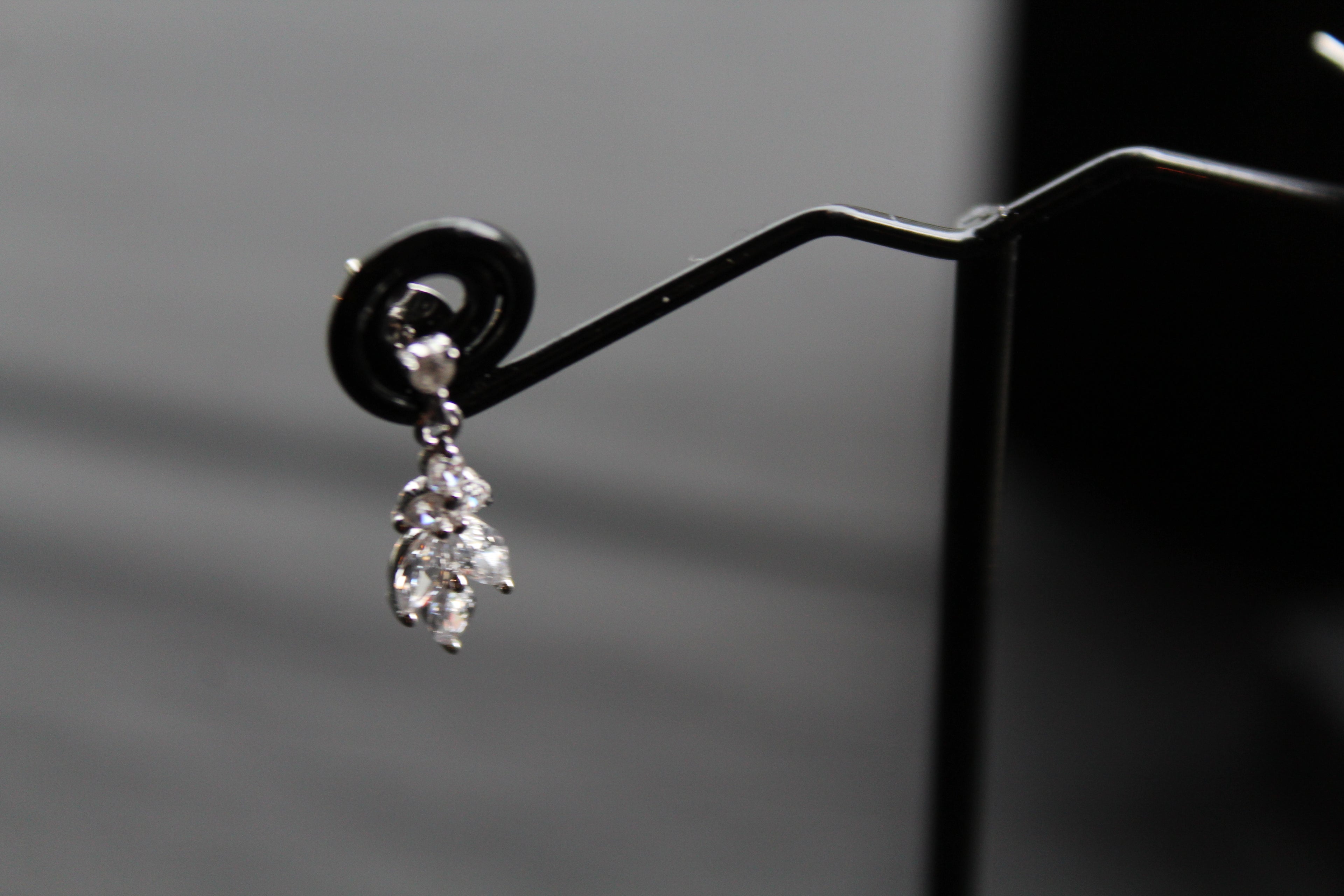 Cubic Zirconia Delicate Drop Earrings