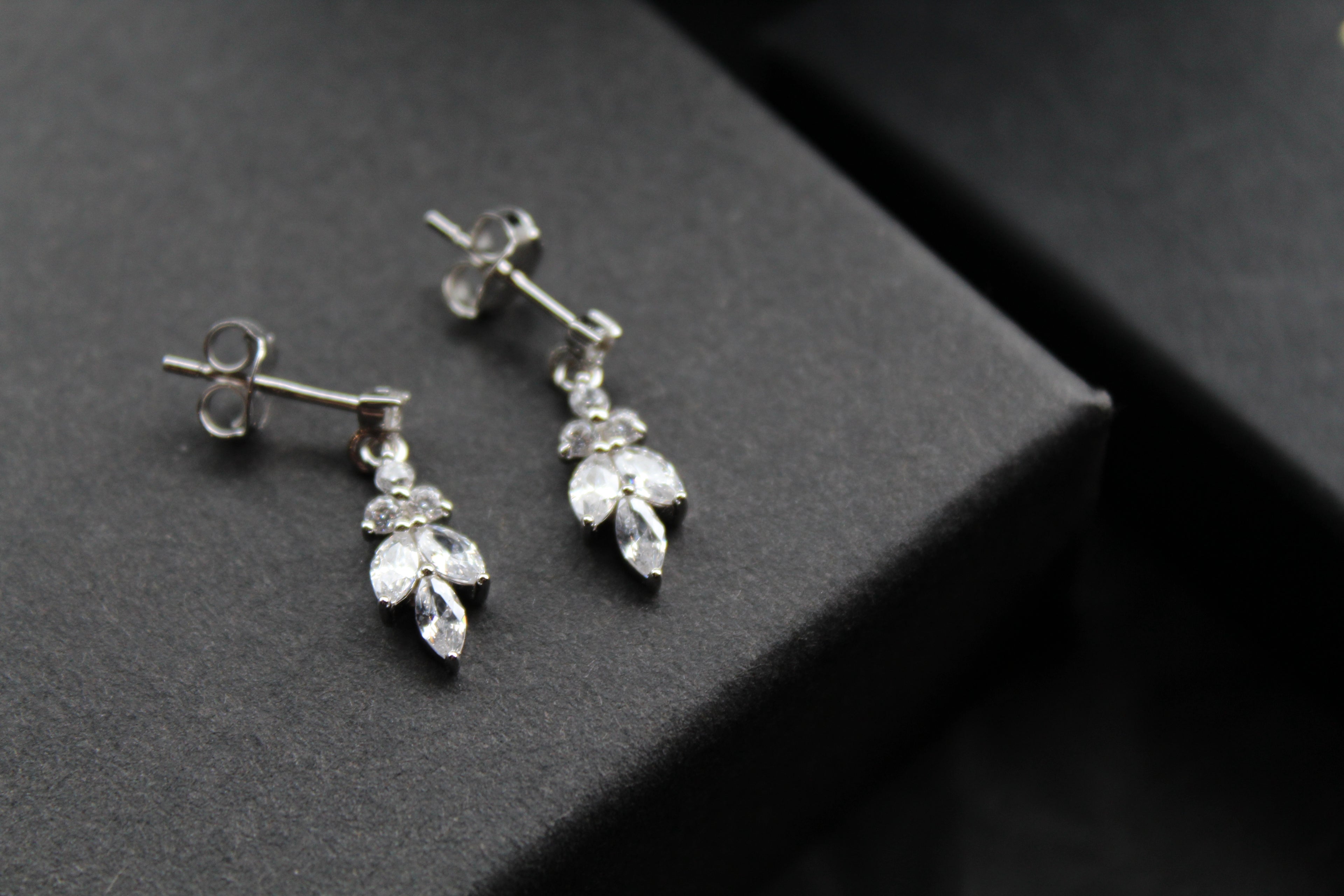 Cubic Zirconia Delicate Drop Earrings