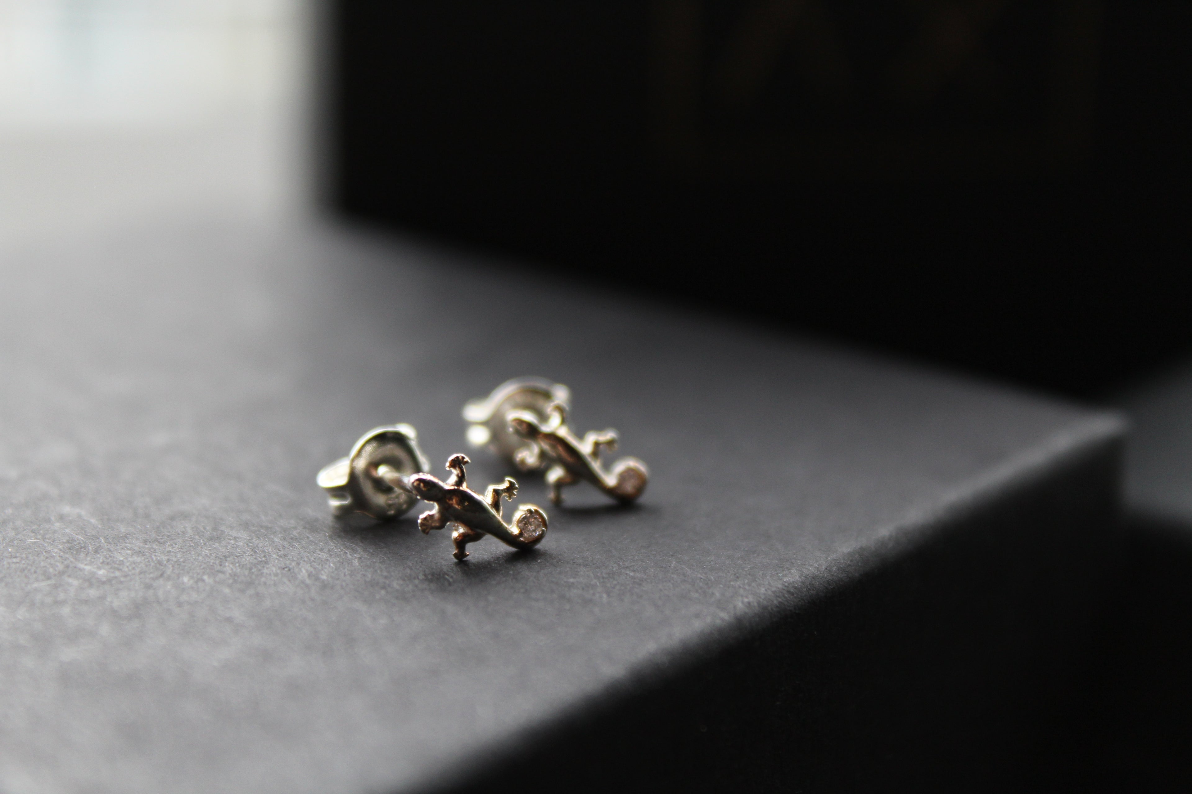 Cubic Zirconia Gecko Studs