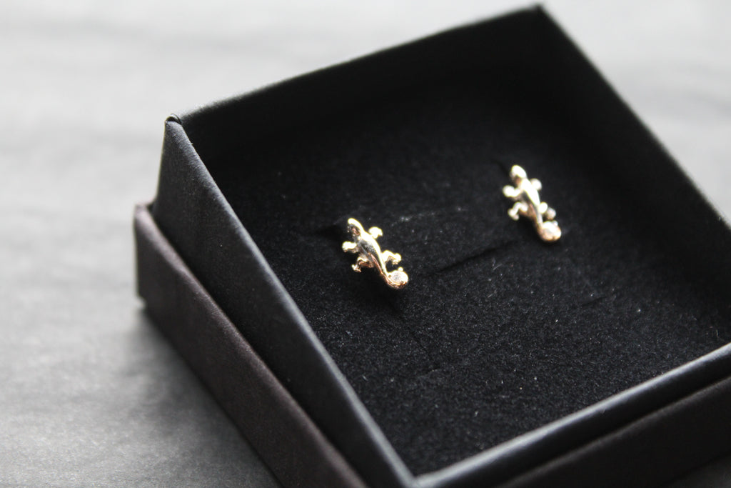 Cubic Zirconia Gecko Studs