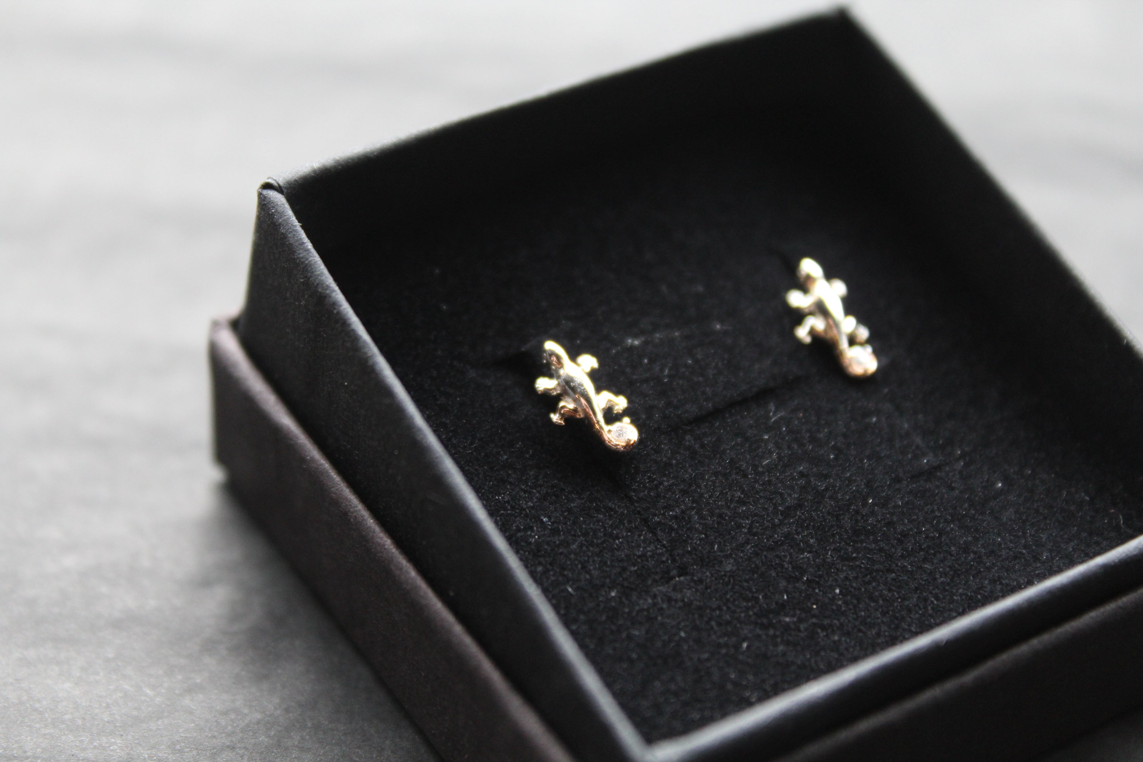 Cubic Zirconia Gecko Studs