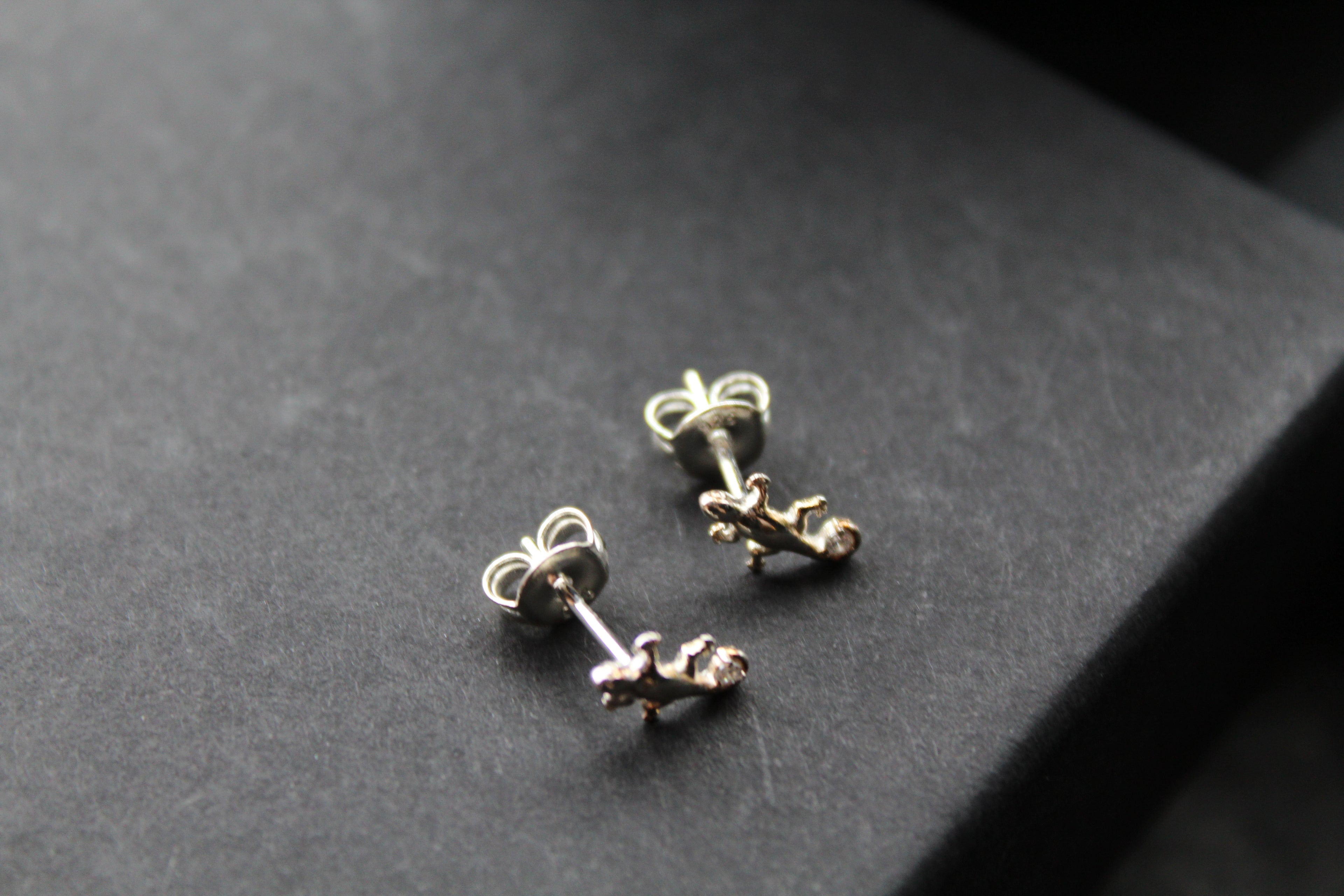 Cubic Zirconia Gecko Studs