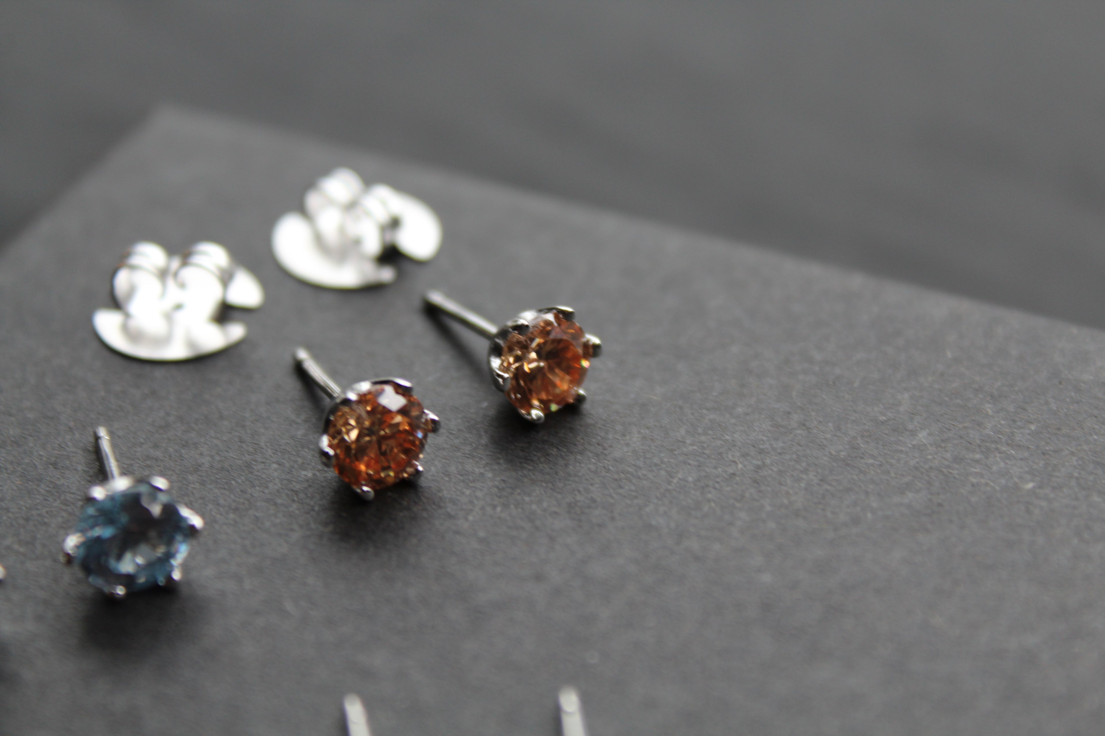 Cubic Zirconia Coloured Studs