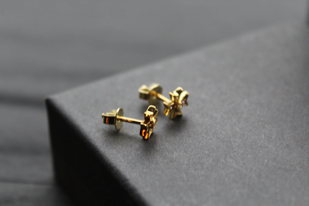 Cubic Zirconia Maltese Cross Earrings