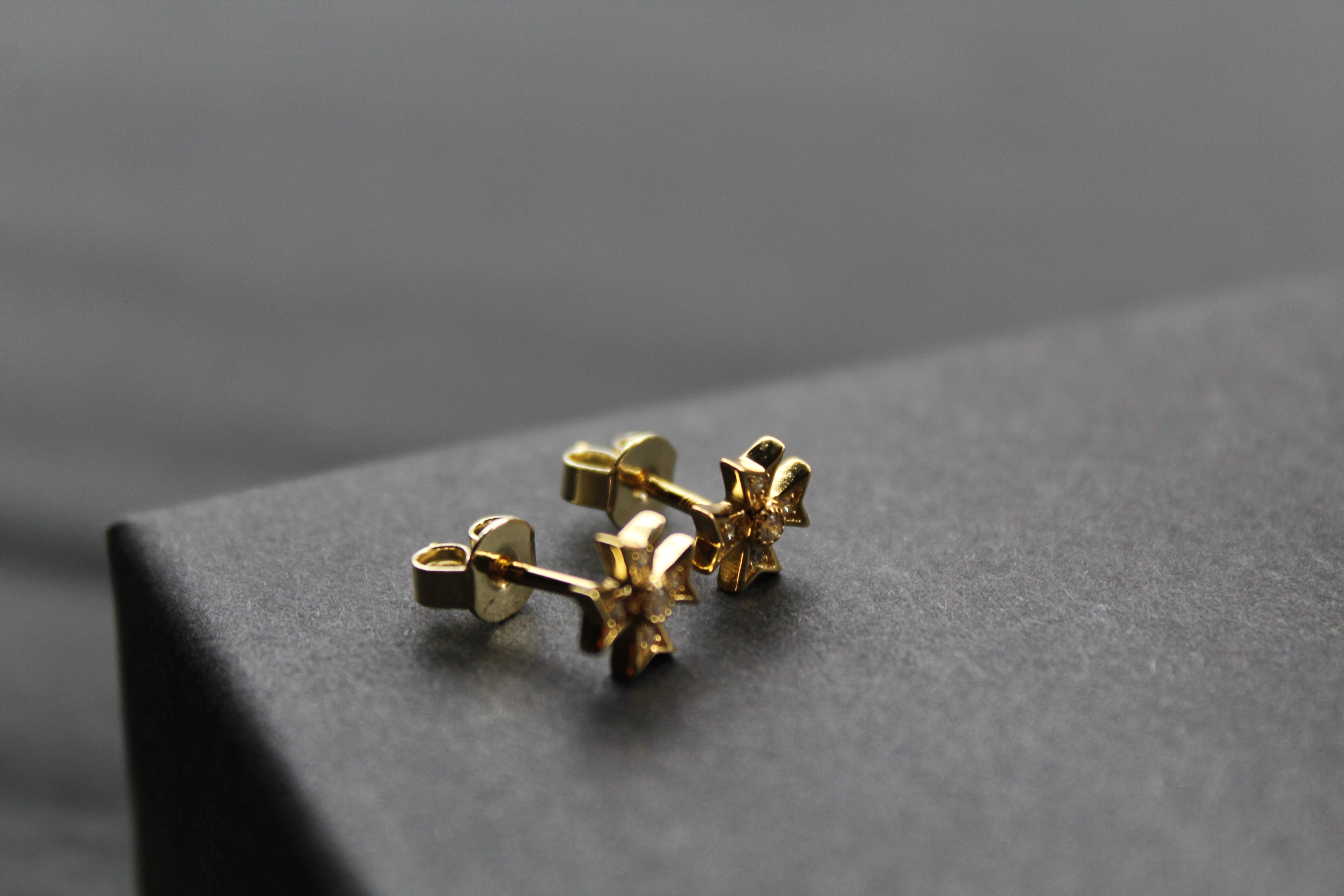 Cubic Zirconia Maltese Cross Earrings