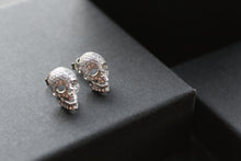 Load image into Gallery viewer, Cubic Zirconia Skull Studs
