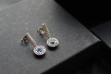 Load image into Gallery viewer, Dainty Blue &amp; White Topaz Drop Earrings

