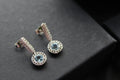 Dainty Blue & White Topaz Drop Earrings