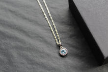 Load image into Gallery viewer, Dainty Blue &amp; White Topaz Pendant &amp; Chain
